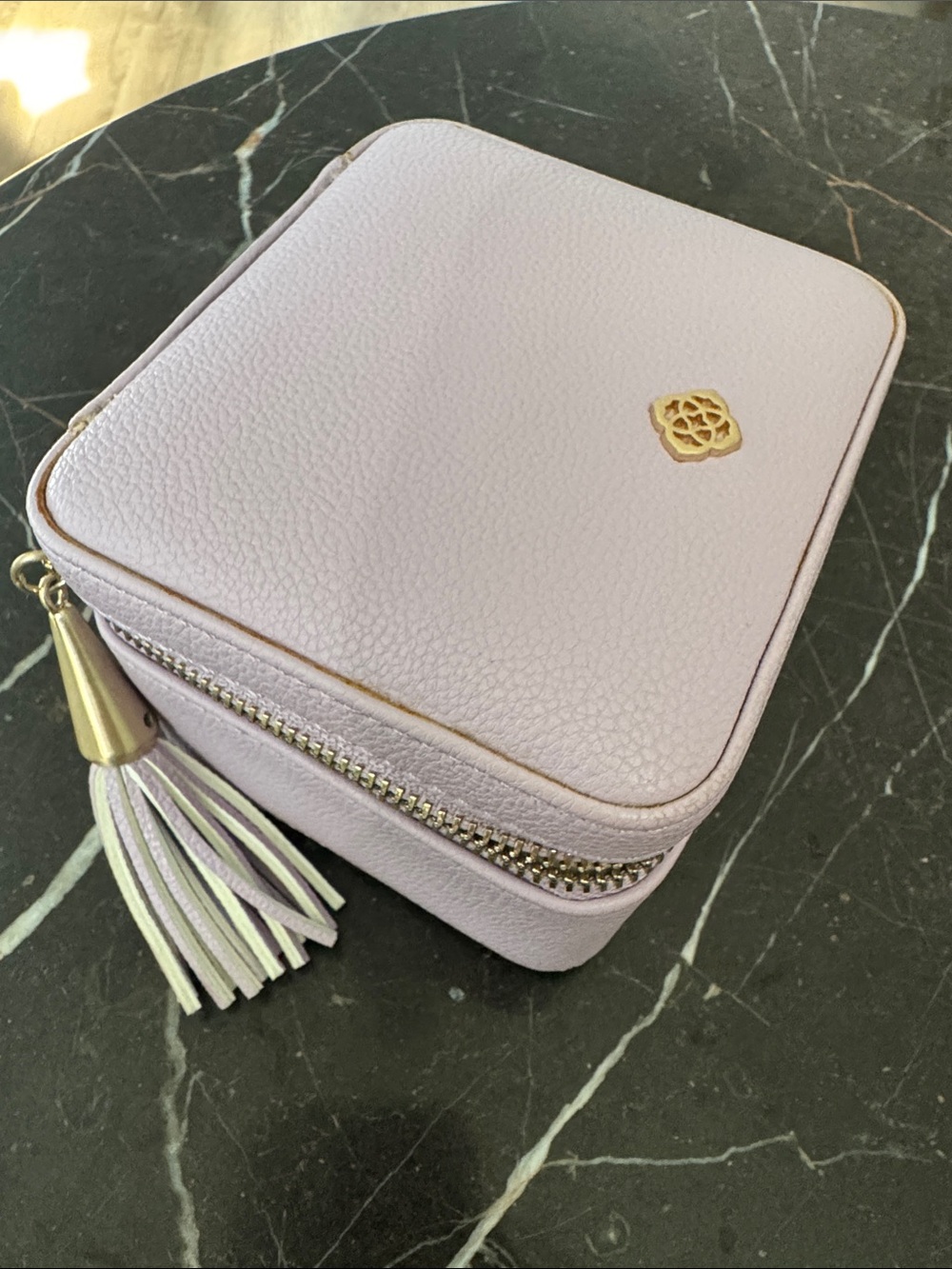 Kendra Scott Lavender Jewelry Case with Gold Accents